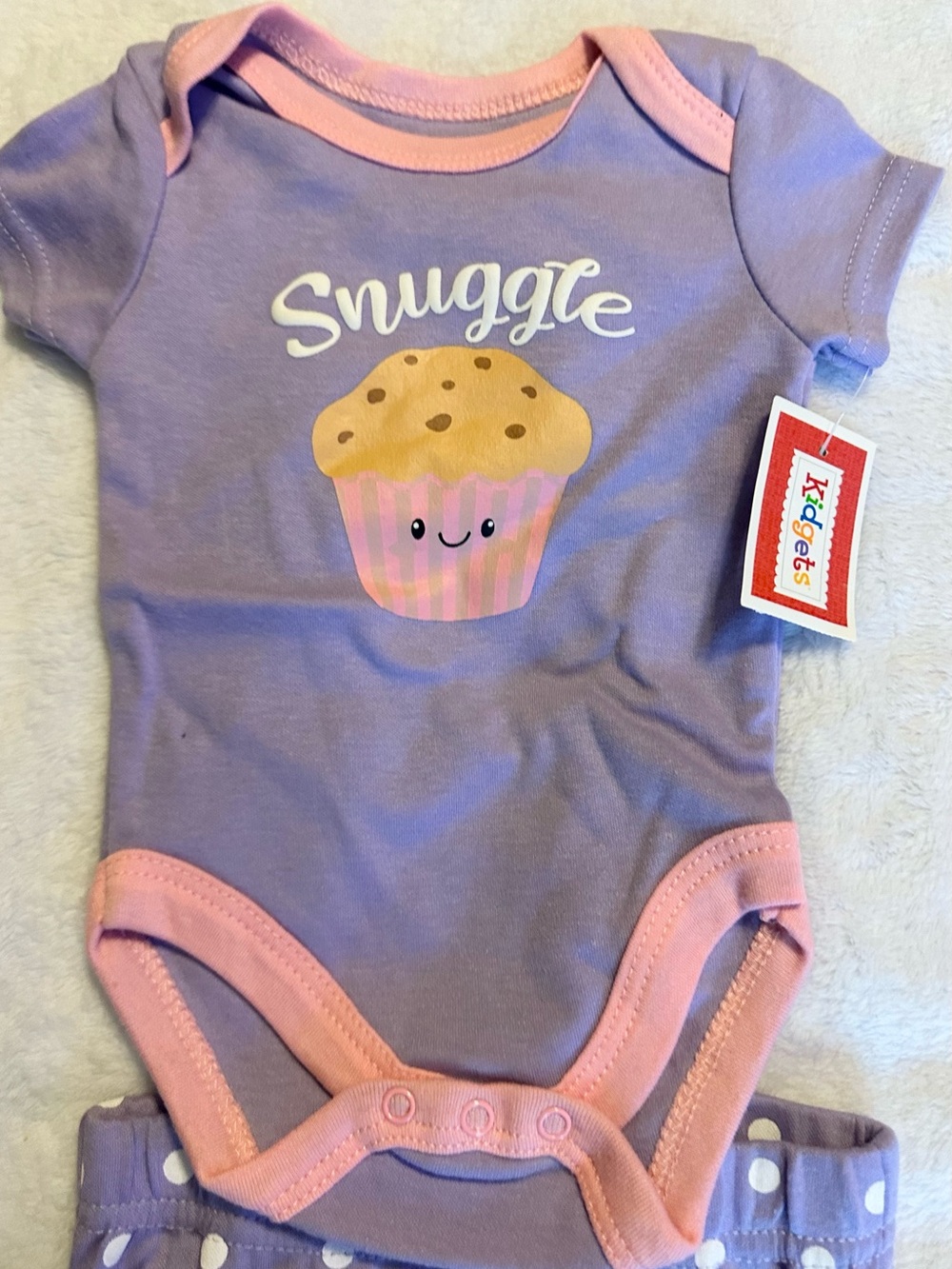 Kidgets Lavender and Pink Snuggle Cupcake Bodysuit